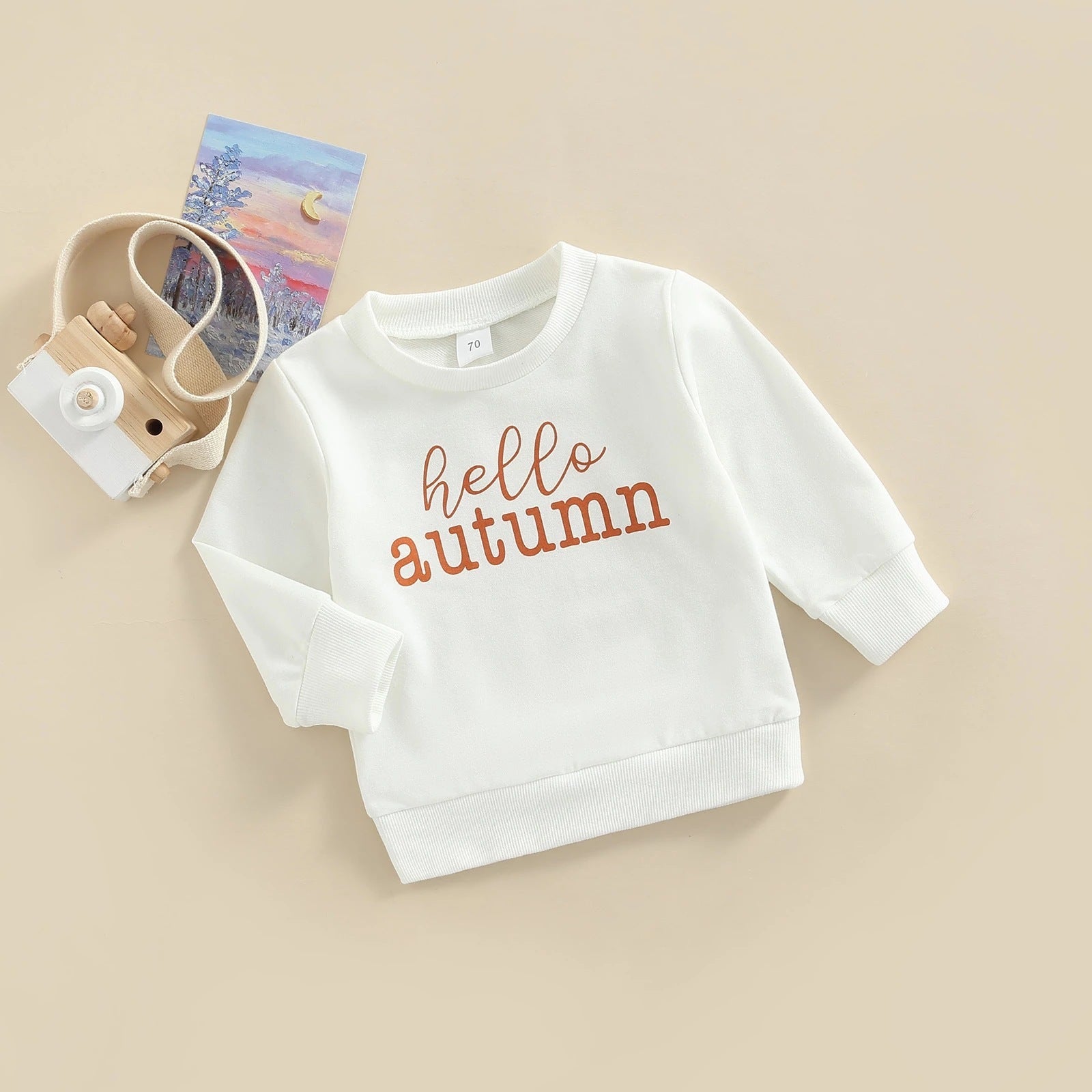 Alphabet Print Baby Pullover & Bottoms