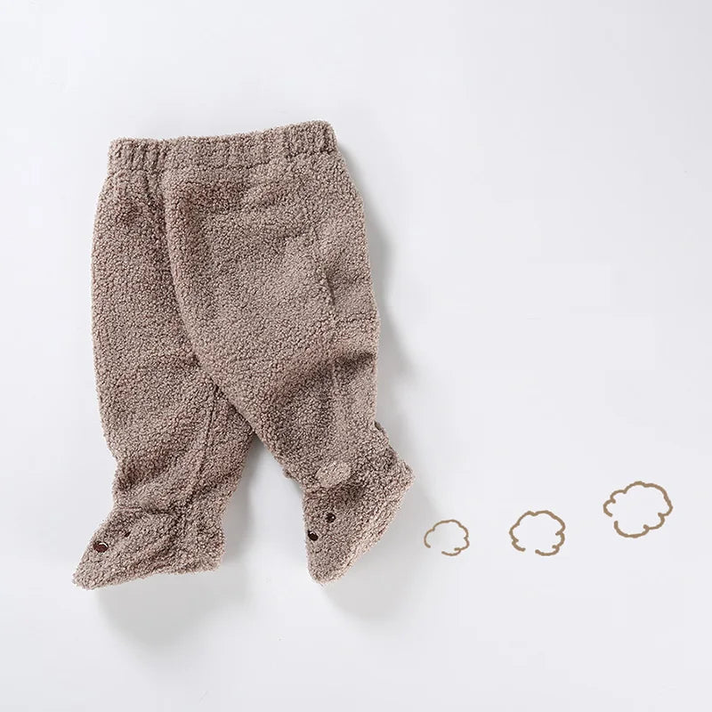 Warm Bear Print Footies for Infants