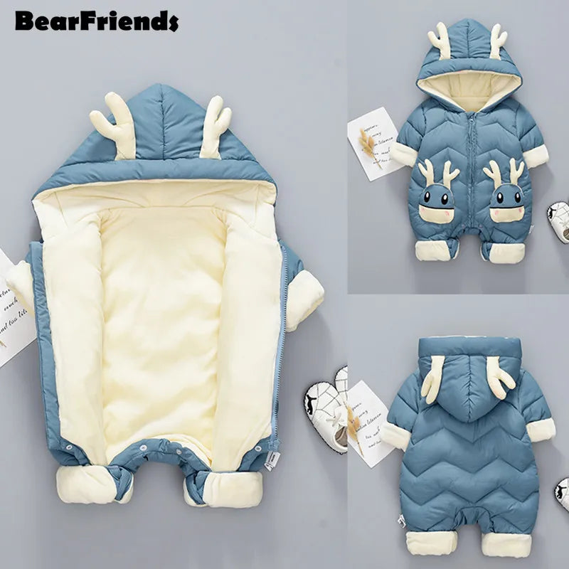 Plush Winter Jumpsuit for Baby Girls & Boys