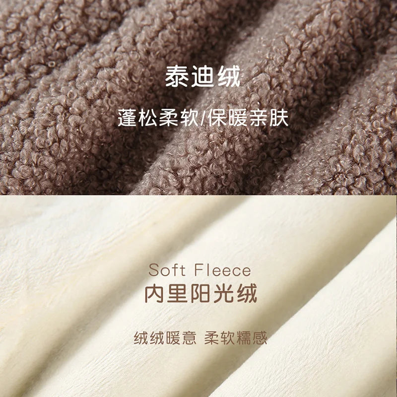 Warm Bear Print Footies for Infants