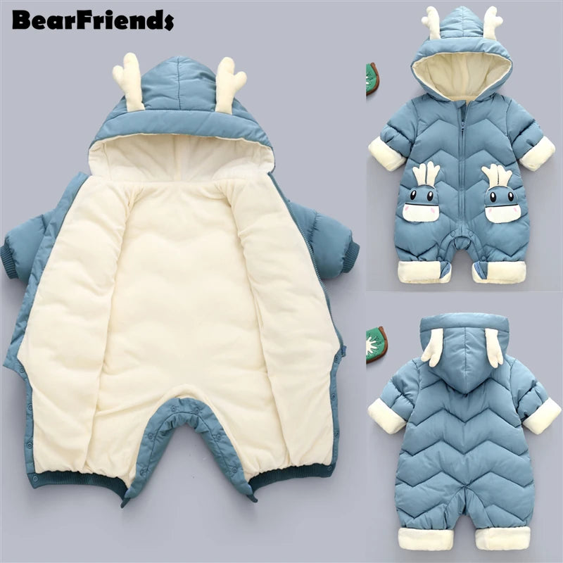 Plush Winter Jumpsuit for Baby Girls & Boys