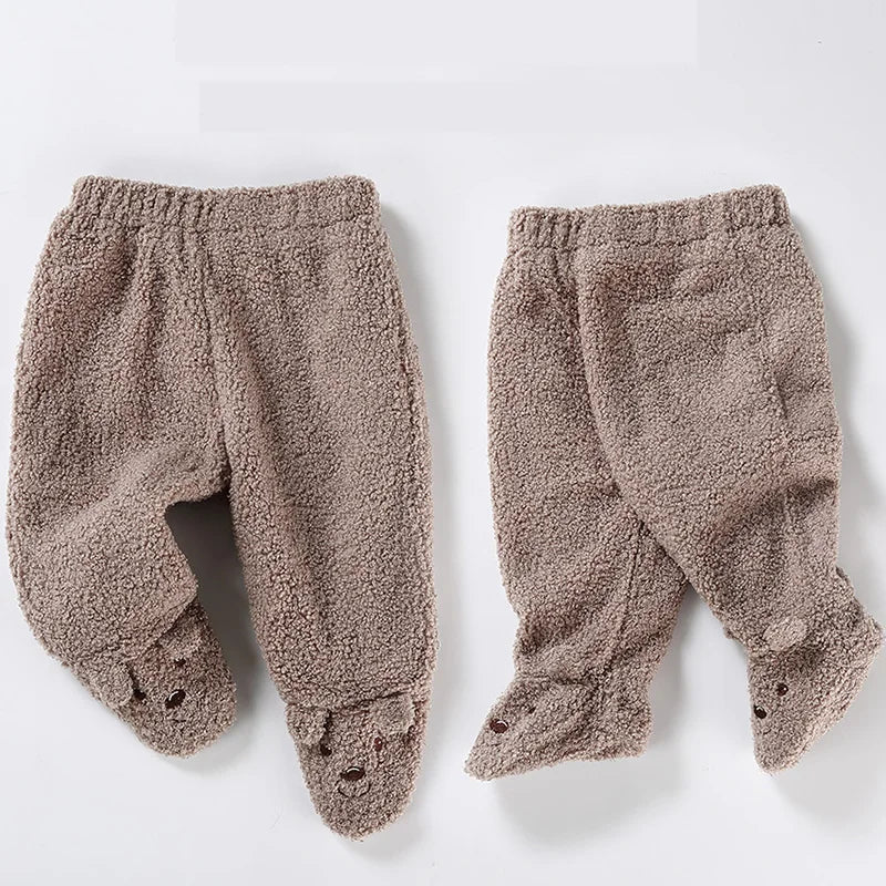 Warm Bear Print Footies for Infants