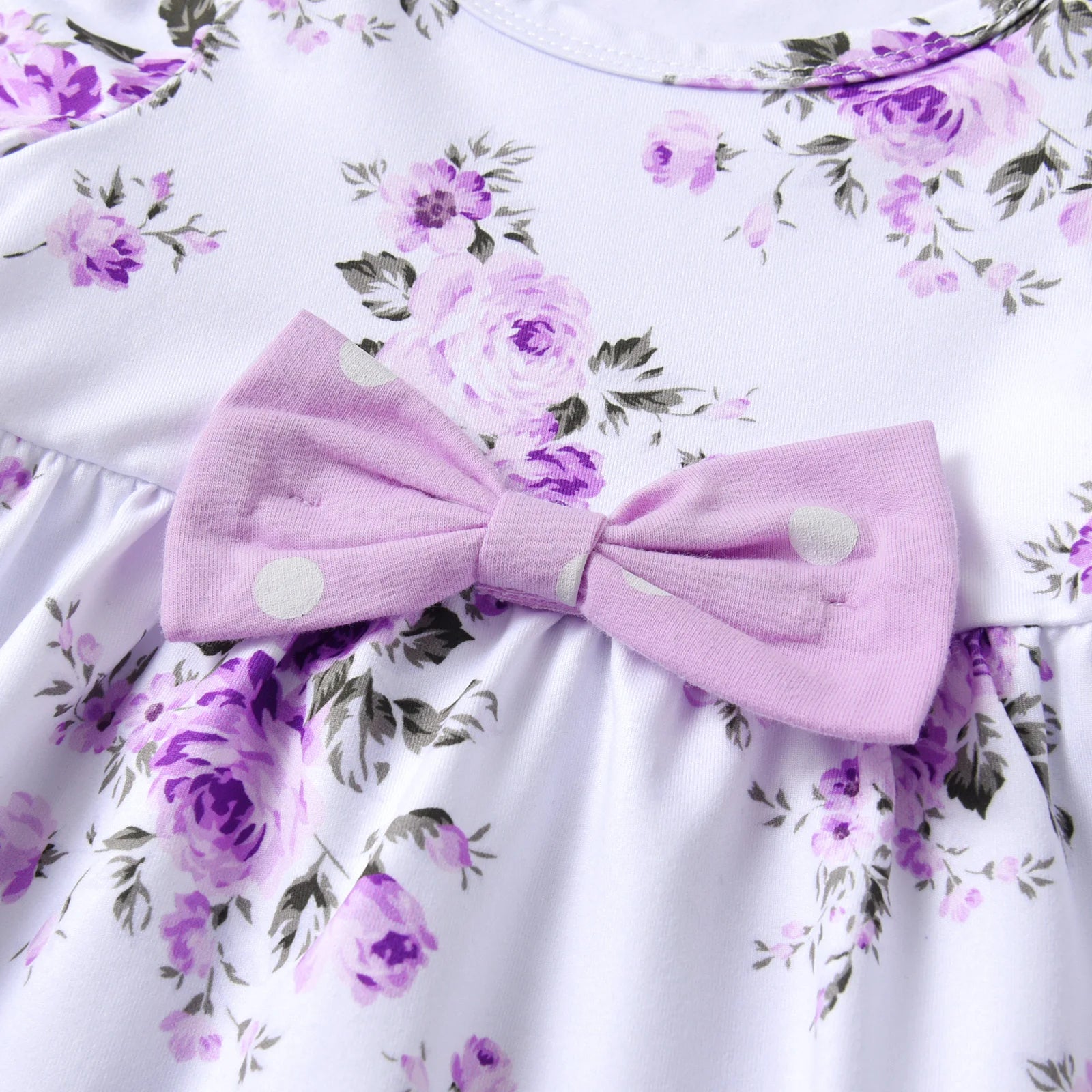 Floral Bow & Dot Set for Toddler Girls