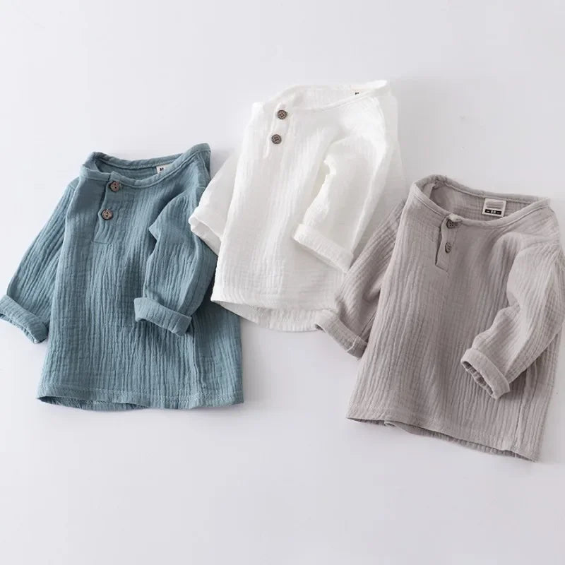 Casual Tops for Baby Boys Soft Muslin Organic