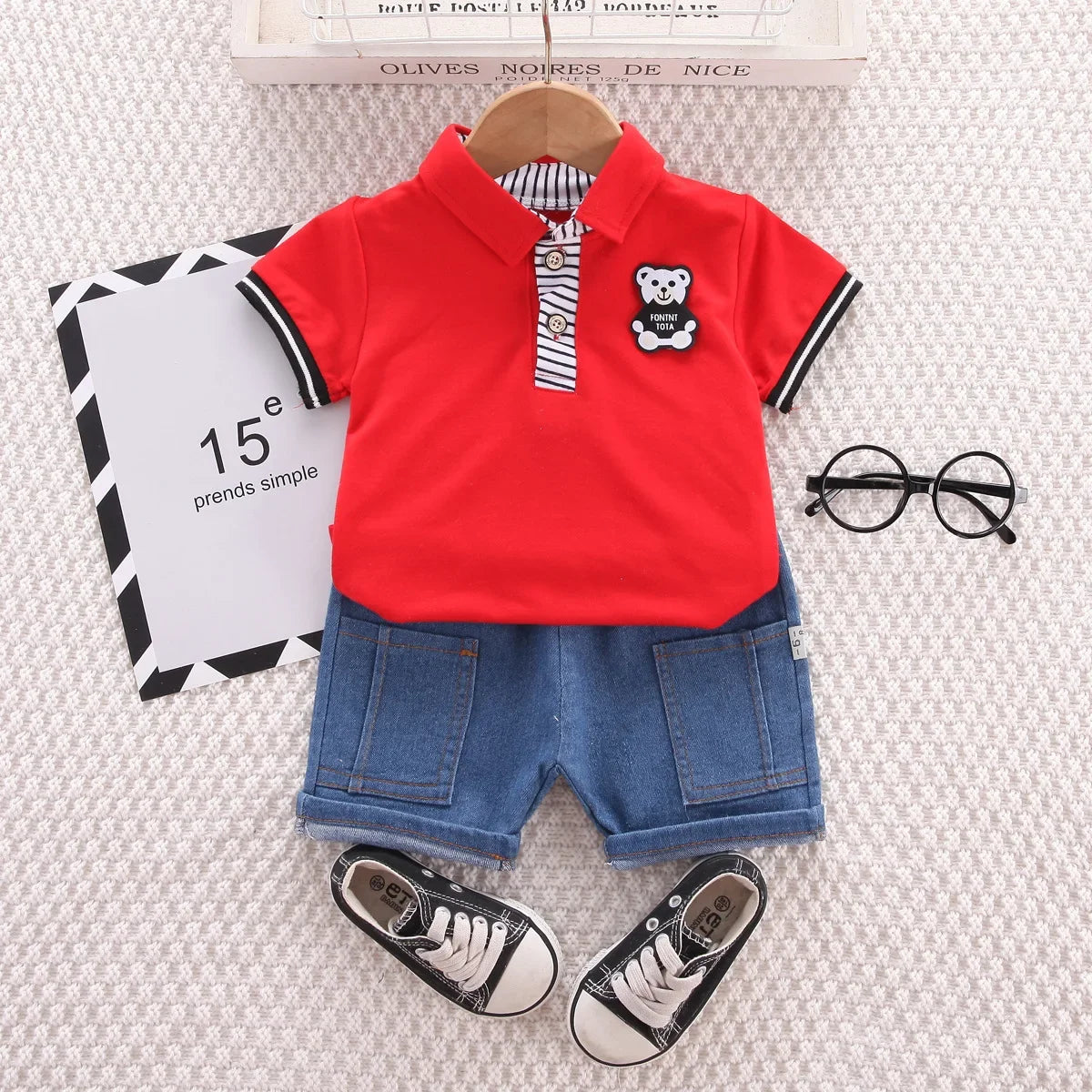 Baby's Korean Style Summer Set Playful Summer Outfit
