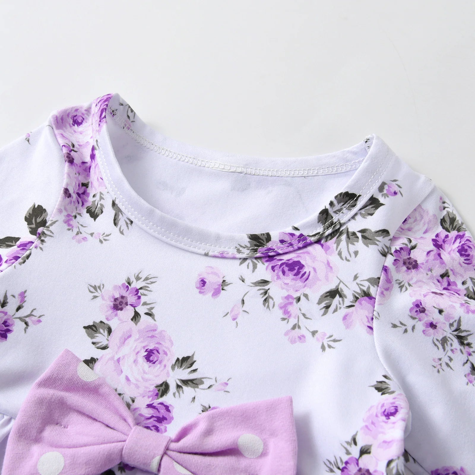 Floral Bow & Dot Set for Toddler Girls