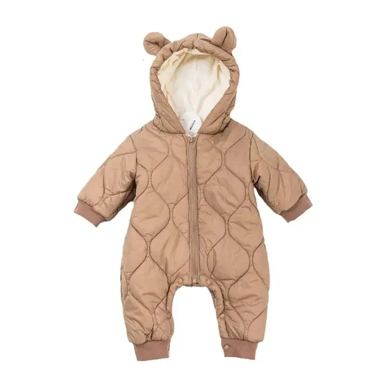 Newborn's Cozy Hooded Romper - Winter Jumpsuit