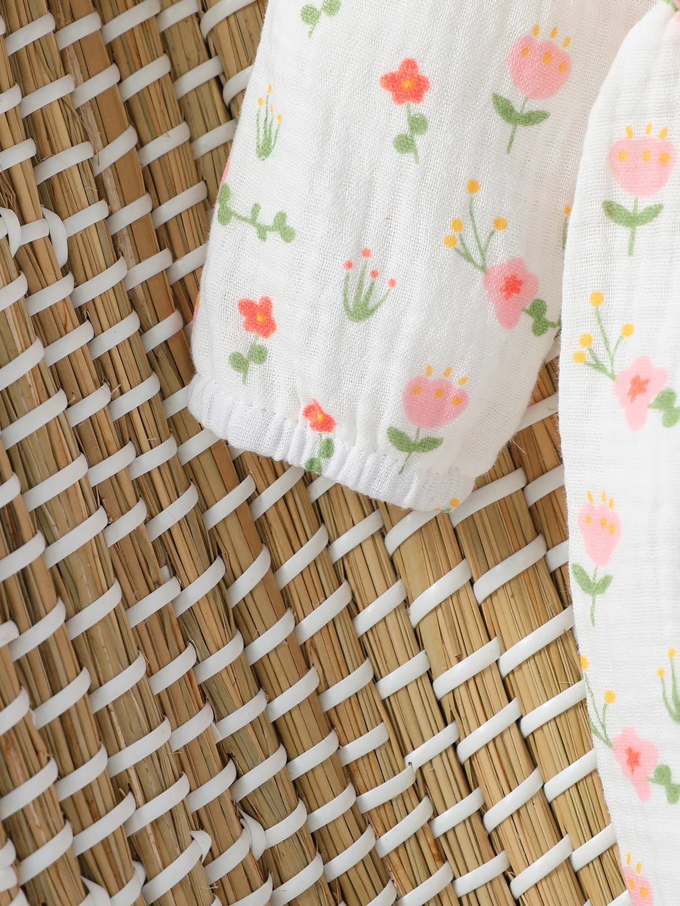 Floral Bow Baby Jumpsuit & Headband Set 0-6M