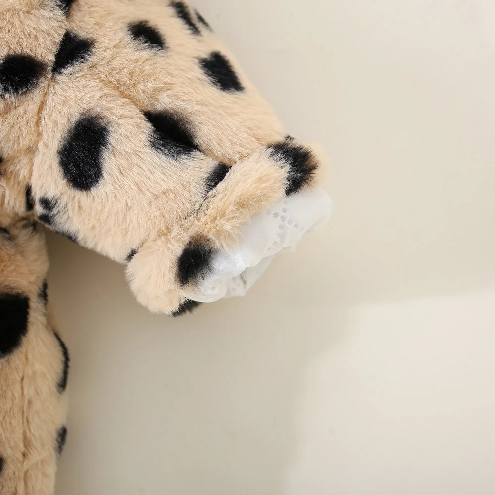Cozy Leopard Print Hooded Jacket for Baby Girls