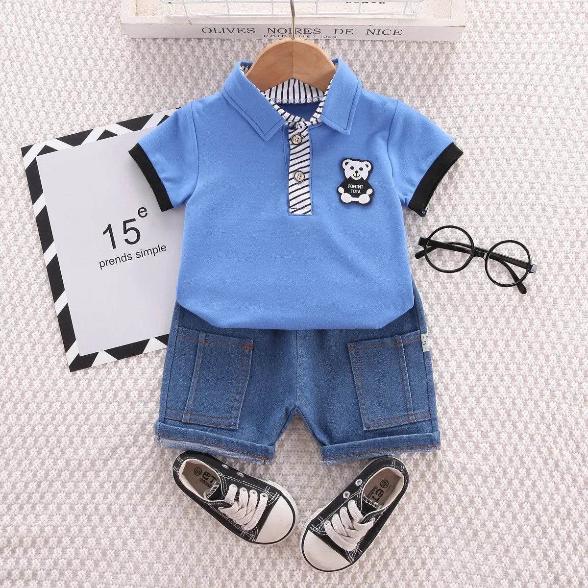 Baby's Korean Style Summer Set Playful Summer Outfit