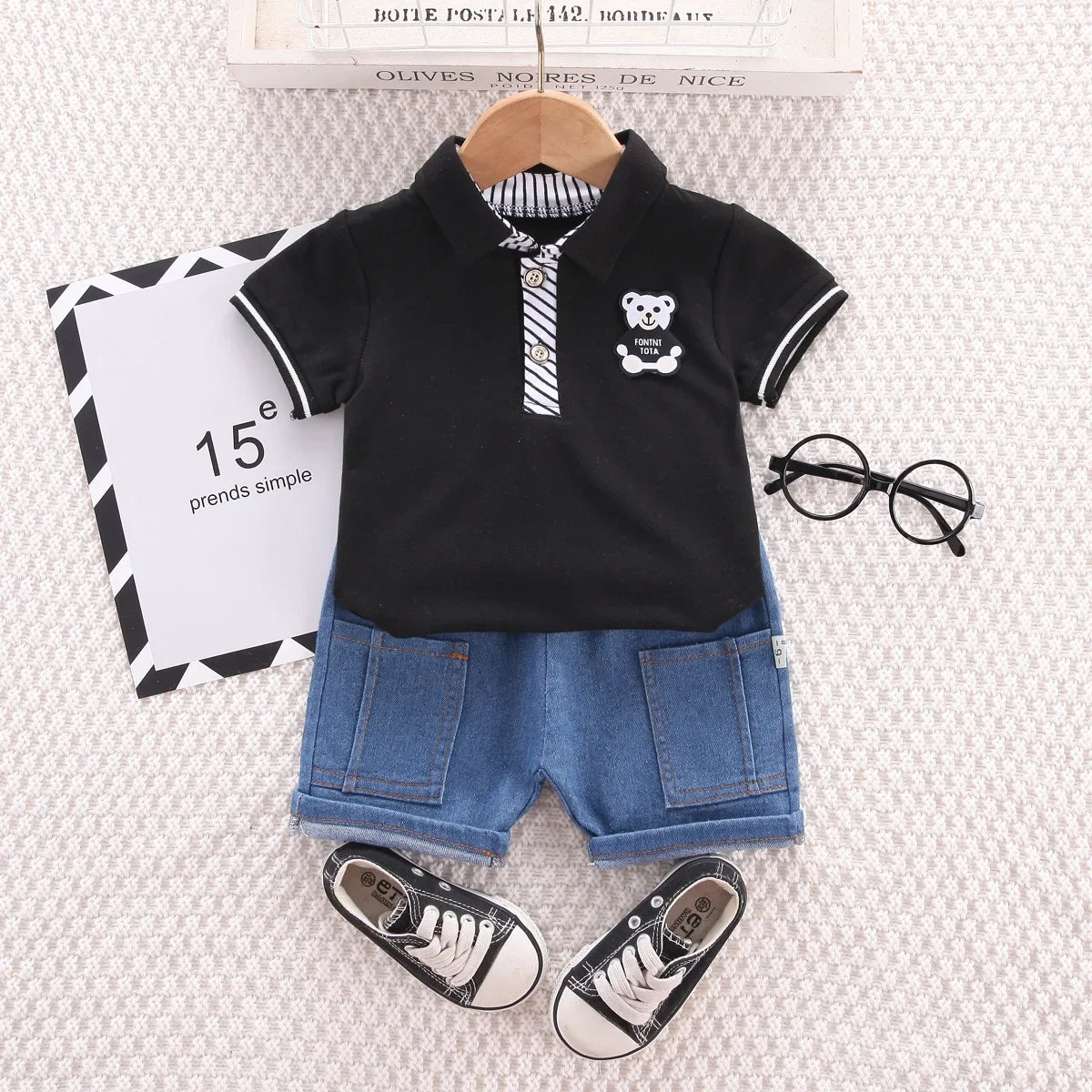 Baby's Korean Style Summer Set Playful Summer Outfit