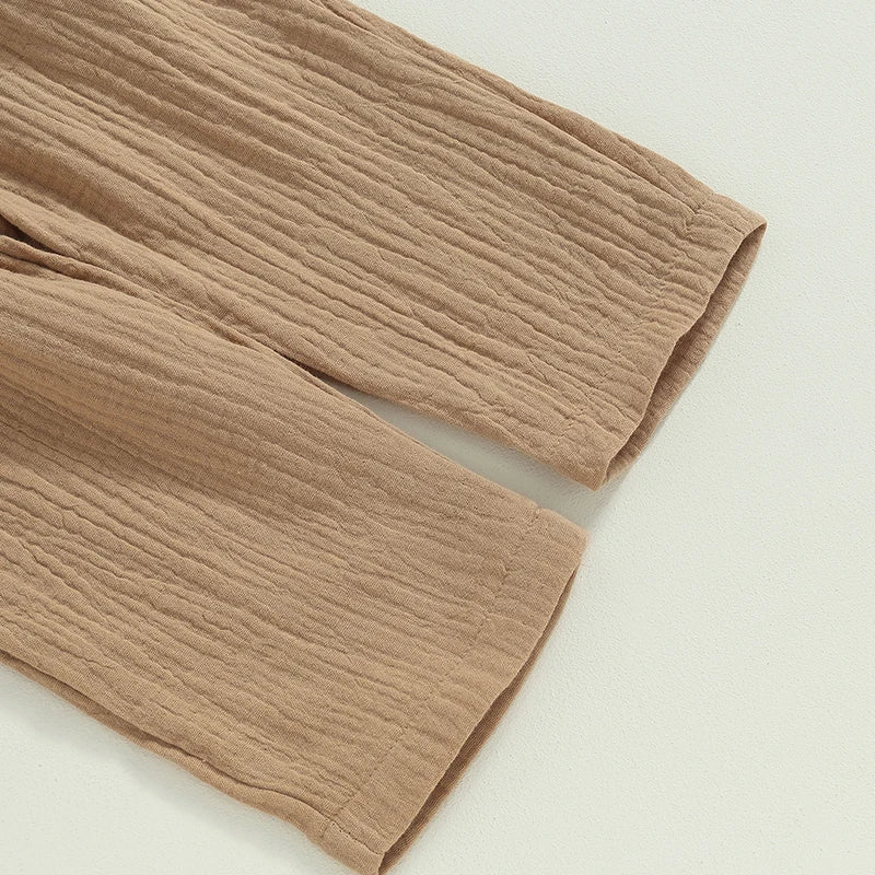 Cozy Toddler Boy Linen Set - 2PC Shirt & Pants