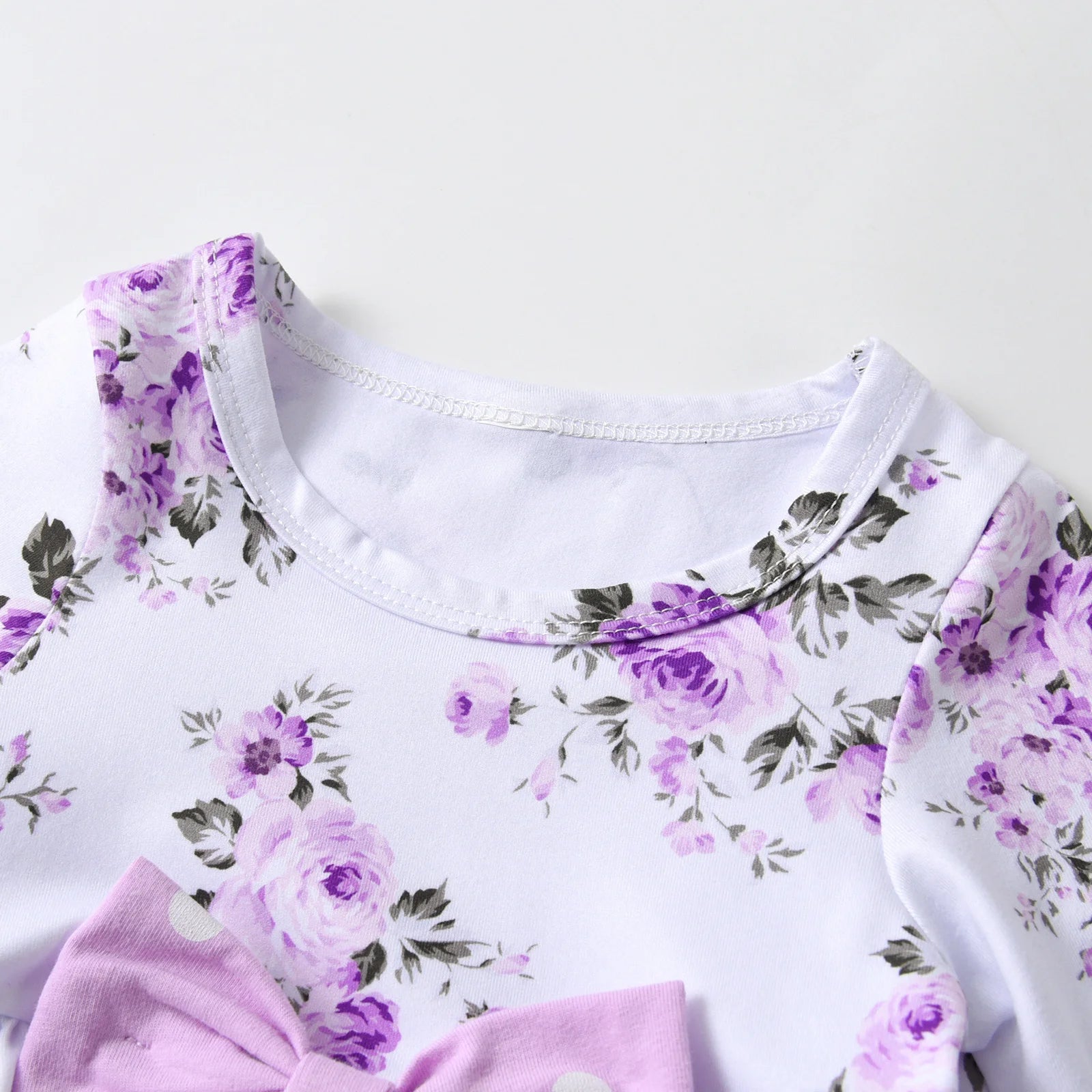 Floral Bow & Dot Set for Toddler Girls