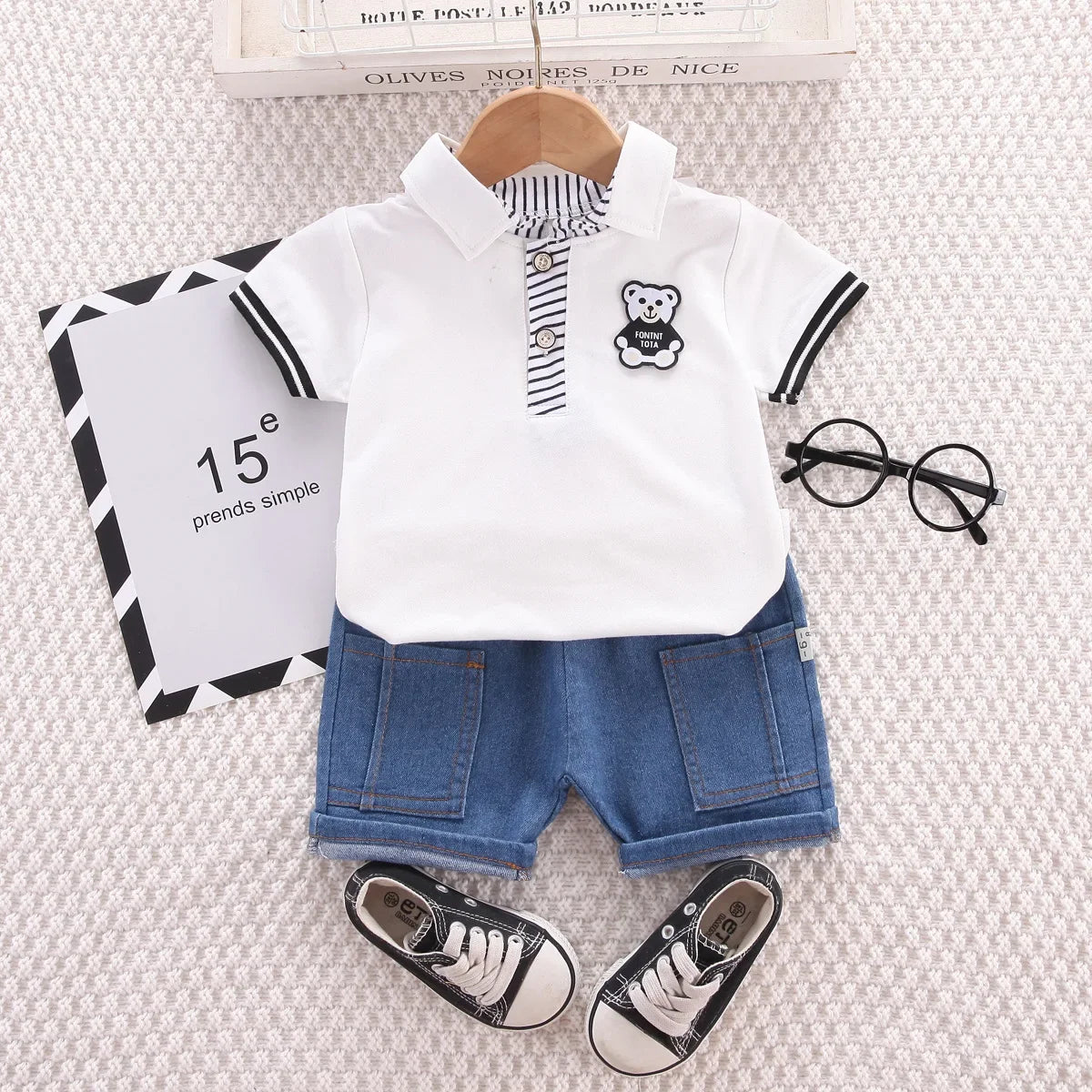 Baby's Korean Style Summer Set Playful Summer Outfit