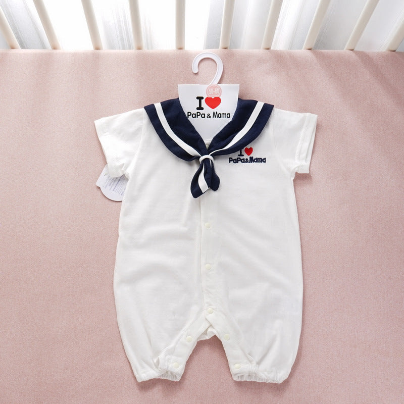 "Little Sailor" Romper Navy Style